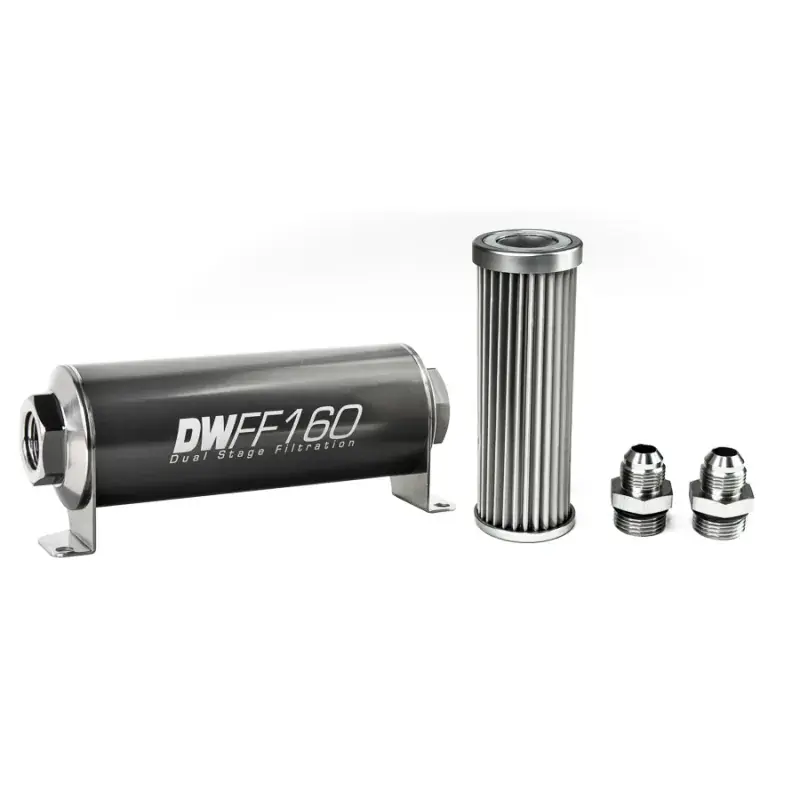 Deatschwerks In-Line Fuel Filter Element and Housing Kit Stainless Steel 5 Micron 160mm Price Drop
