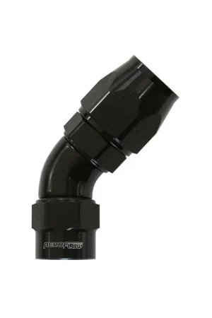 Wholesale Aeroflow Kryptalon Big Bore Full Flow Swivel 45 Deg Hose End -6AN - Black - 1 Piece