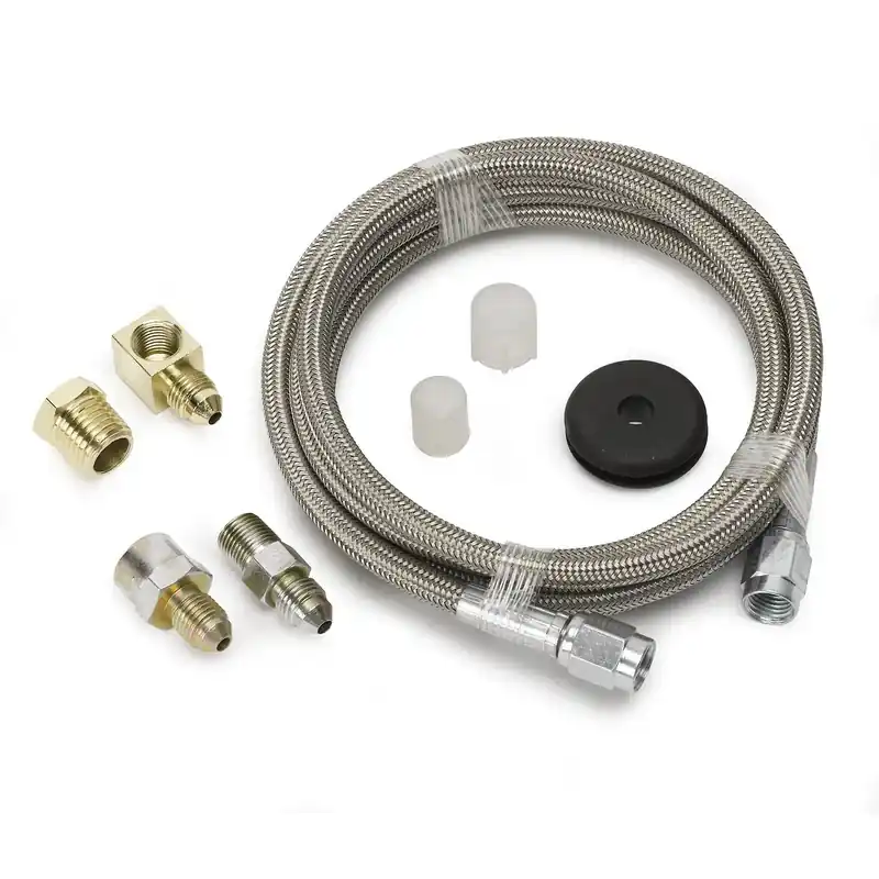 Warranty Included Autometer Line Braided Stainless Steel #3 Dia. 6Ft. Length -3AN And 1/8" NPTF Fittings