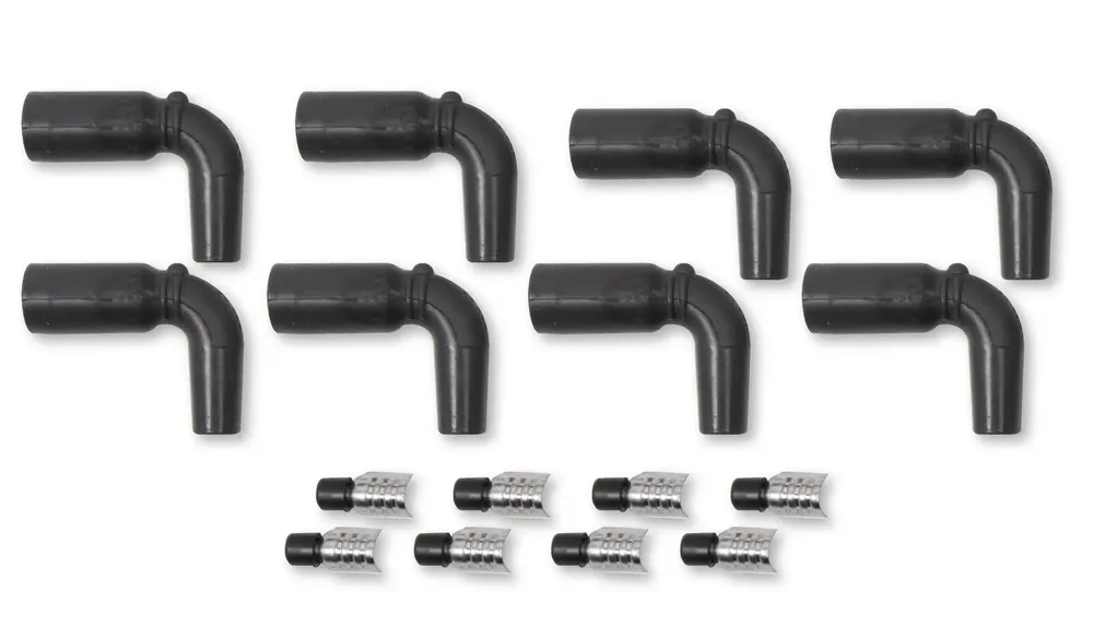 MSD LT1, 90 Degree Boots & Terminals, 8-Pack High Performance Boot and Terminal Kit for GM LT Ignition Wires Luxury