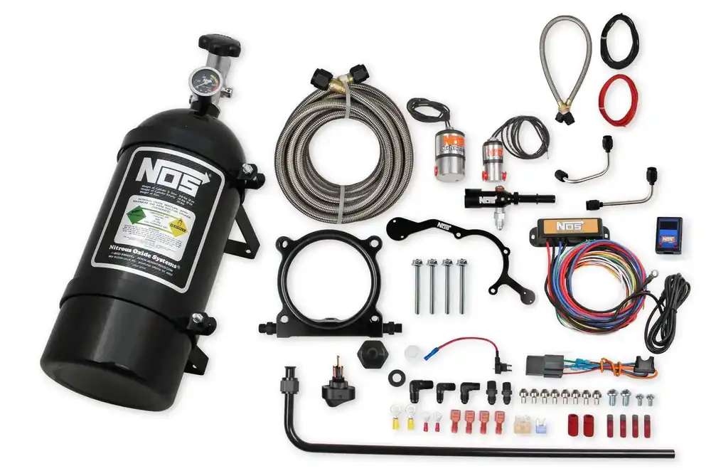 Trusted Brand NOS Plate Wet Nitrous System - Ford 2015-2017 Ford Mustang w/ 5.0L Coyote V8 Engine. Includes 10 lb Black Bottle and 80mm Plate