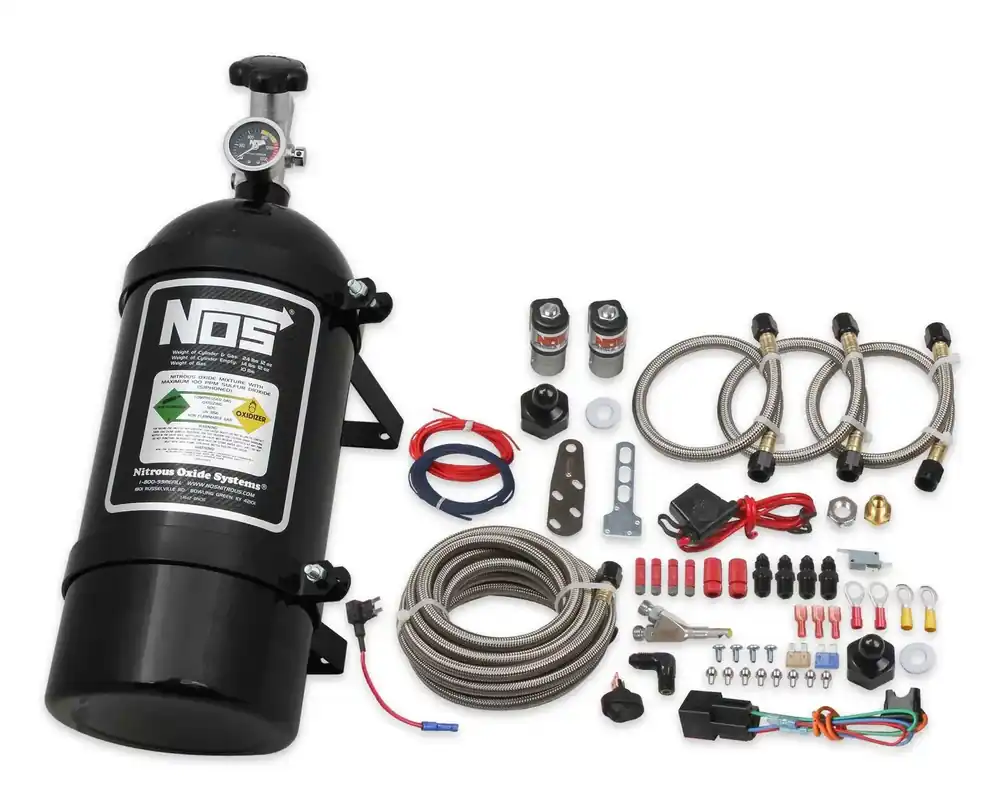 Special Offer NOS Single Fogger Wet Nitrous System - GM 2006-2017 GM 3.5-3.9L V6 and 4.8L-6.2L V8. Includes 10lb black bottle and Single Fogger Soft Plume Nozzle