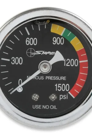 Budget NOS Sniper Nitrous Gauge Sniper Nitrous Gauge, Black, 1-1/2", Liquid Filled