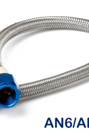 NOS Stainless Steel Braided Hose -6AN 1-foot Blue Stainless Steel Braided Hoses Markdown
