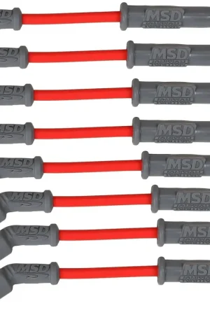 MSD Super Conductor Spark Plug Wire Set, GM LS1, '97-On, Vette, Camaro For use on GM LS1 engines, Corvette, Camaro, '97-On, Red jacket Instant Buy
