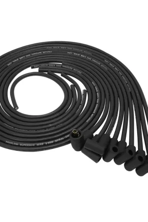 Hot Deal Proflow SuperMax Wire Ignition Lead Kit 8.5mm Spiral Core Red 90 Deg Plug Hei & Socket Cap Universal V8 with Separator Set