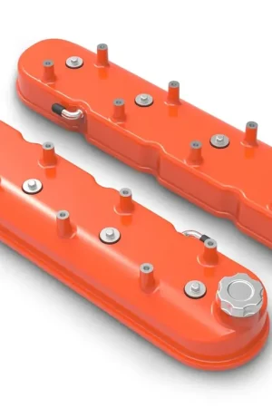 Buy Today Holley Tall LS Valve Covers - Factory Orange Tall LS Valve Covers w/ Coil Mounting Posts, Cast Aluminum - Factory Orange