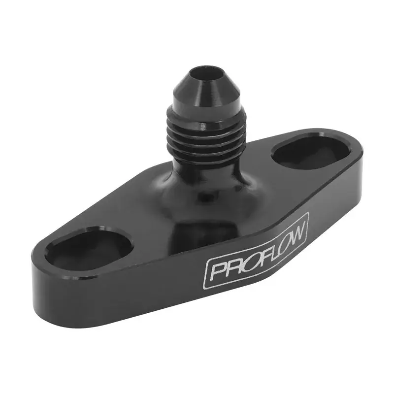 Proflow Turbo Oil Feed Adaptor 38-44mm Bolt Centre AN4 Male Aluminium Black Super Sale