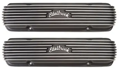 Edelbrock Valve Cover Classic Series Pontiac 1962-1979 301-455 CI V8 Black - 41303 While Supplies Last