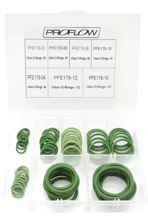 Free Returns Proflow Viton O-Ring Assortment Kit -03AN To -16AN Pack 10 Pack