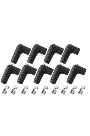 Aeroflow Xpro Silicone 90 Deg Spark Plug Boots and Terminals - 9 Piece - Black Limited Offer