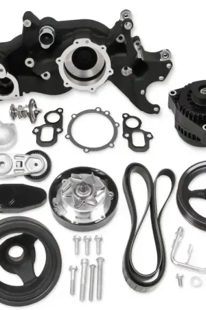 Holley - Gen V LT Engines - Standard Damper - Black Complete GM Gen V LT Accessory Drive System w/ Alt, P/S, A/C, Water Pump, Belts, and Crankshaft Damper Brand New
