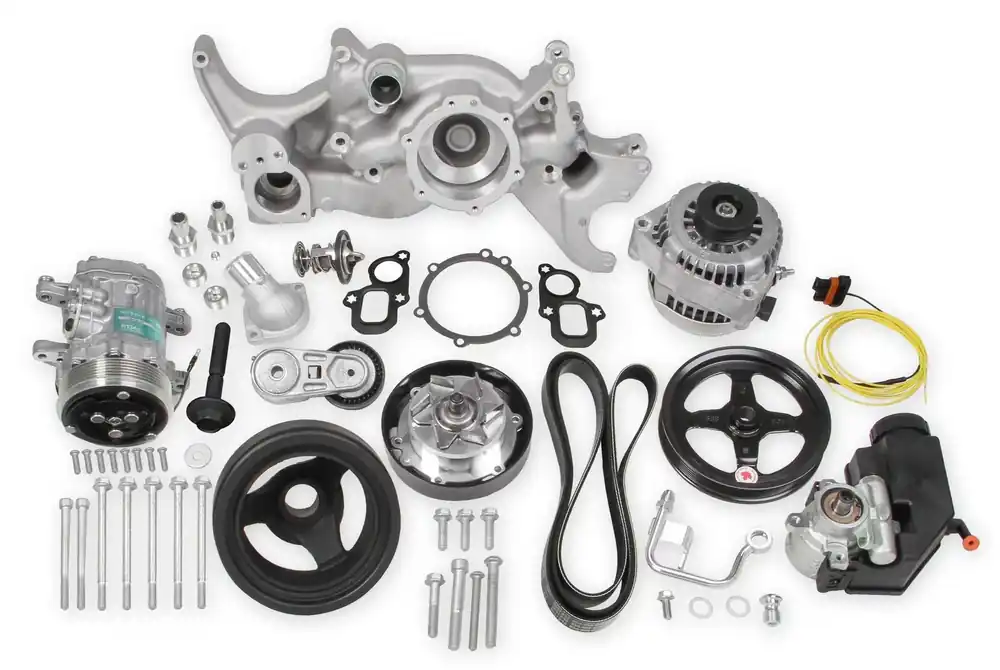 Holley - Gen V LT Engines - Standard Damper - Natural Complete GM Gen V LT Accessory Drive System w/ Alt, P/S, A/C, Water Pump, Belts, and Crankshaft Damper Wholesale