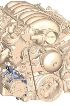 Worldwide Shipping Holley - Passenger's Side- Black Finish Low-Mount LS Drive System A/C w/ Sanden SD7 Compressor - Passenger's Side