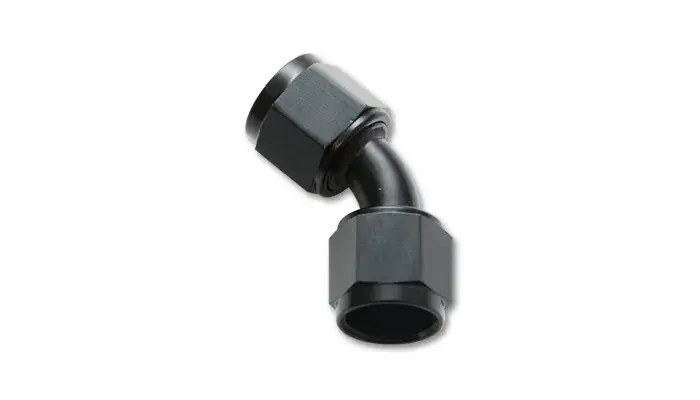 While Supplies Last Vibrant Performance -16AN X -16AN Female Flare Swivel 45 Deg Fitting (AN To AN) -Anodized Black Only