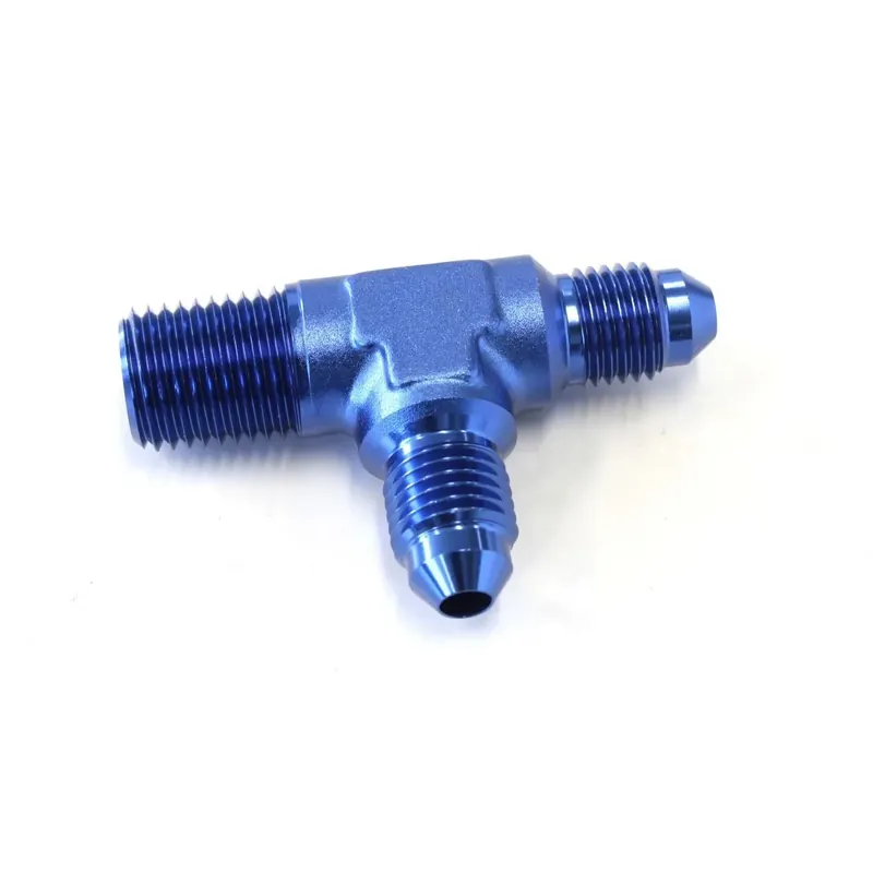 Aeroflow -4AN Tee with 1/4" NPT On Run - Black Limited Time