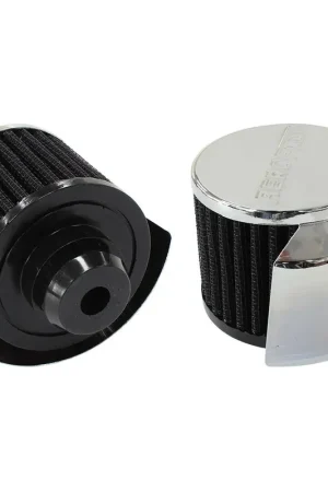Aeroflow 1 1/2" Push In Breather w/Shield 3" O.D, 2 1/2"High - Chrome In Demand