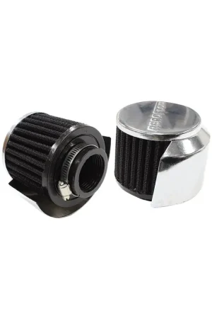 Aeroflow 1 3/8" Breather Filter w/Shield 3" O.D, 2 1/2"High - Chrome Special Discount