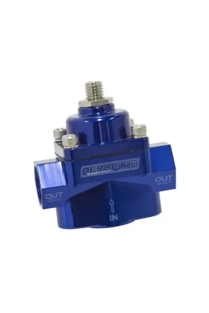 Aeroflow 1-4 PSI Billet 2-Port Fuel Pressure Regulator 9.5mm NPT Ports - Black Popular