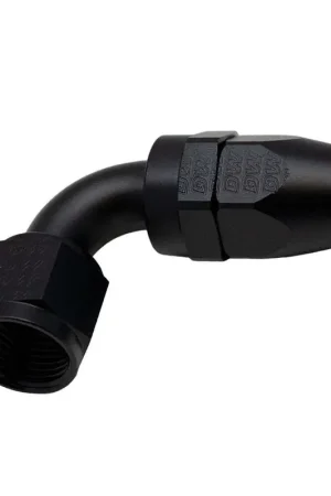 Deatschwerks 10AN Female Swivel 90-Degree Hose End PTFE Anodized Matte Black Professional Grade