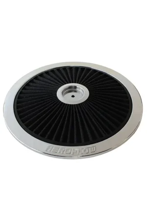 Free Returns Aeroflow 14" Chrome Full Flow Top Plate - Black Cotton