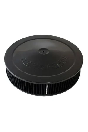 Clearance Aeroflow 14" x 3" Air Filter Assembly 7-5/16" Flatbase - Black Cotton