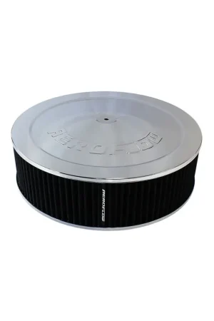 Viral Aeroflow 14" x 4" Air Filter Assembly 5.125" Dropbase - Chrome Cotton