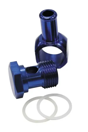 No Minimum Order Aeroflow 15.8 - 9.5mm Alloy AN Banjo with Bolt - Black