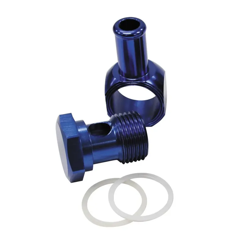 No Minimum Order Aeroflow 15.8 - 9.5mm Alloy AN Banjo with Bolt - Black