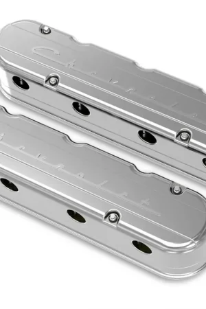 Holley 2-Piece "Chevrolet" Script Valve Cover - Gen III/IV LS - Polished Chevrolet Gen III/IV LS - Cast Aluminum - Coil-Mounting Base & Integrated Coil Cover Buy Today