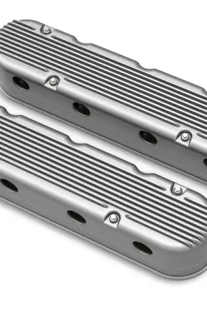 Holley 2-Piece Finned Valve Cover - Gen III/IV LS - Natural Chevrolet Gen III/IV LS - Cast Aluminum - Coil-Mounting Base & Integrated Coil Cover Seasonal Sale
