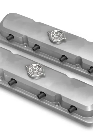 Clearance Holley 2-Piece Pontiac Style Valve Cover - Gen III/IV LS - Natural Chevrolet Gen III/IV LS - Cast Aluminum - Coil-Mounting Base & Integrated Coil Cover