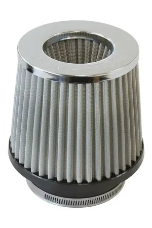 Aeroflow 3" I.D Round Tapered Clamp-On Filter - Chrome Top Inverted Budget
