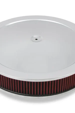 Flash Sale Holley 4150 Drop Base Air Cleaner Chrome w/3" Red Washable Gauze Filter