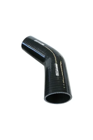 Warranty Included Aeroflow 45 Deg Silicone Hose Coupler - Black - 145mm Long