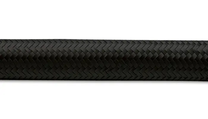 Vibrant Performance 50ft Roll of Black Nylon Braided Flex Hose AN Size: -10 Hose ID: 0.56" Seasonal Sale
