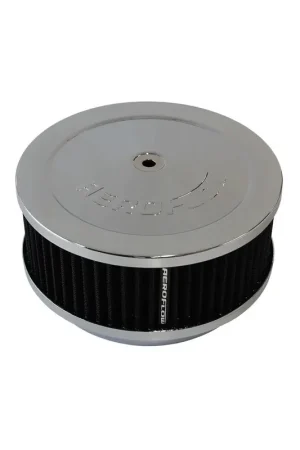 Last Chance Aeroflow 6 3/8" x 2 1/2" Air Filter Assembly 5 1/8" Neck - Chrome Cotton