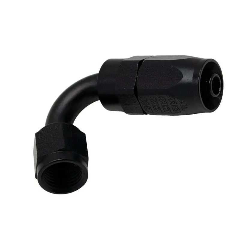 Deatschwerks 6 AN Female Flare Swivel 120-Degree Hose End CPE Anodized Matte Black Best Choice