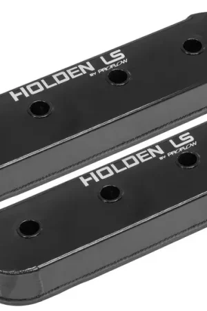 Exclusive Offer Proflow Valve Covers LS Aluminium Fabricated Black Tall For Holden LS Logo No Coil Stands Pair