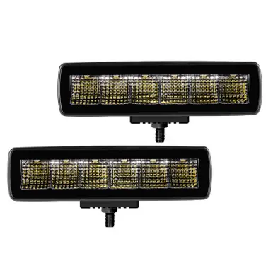 Go Rhino Xplor Blackout Series Sixline LED Flood Light Kit (Surface/Threaded Stud Mnt) - Blk (Pair) - 750300621FBS Weekend Sale