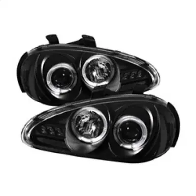 Genuine Spyder Mazda MX3 92-96 Projector Headlights LED Halo LED Black High H1 Low H1 PRO-YD-MMX392-HL-BK - 5011503