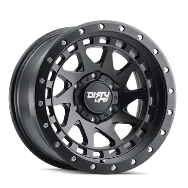 Dirty Life 9311 Enigma Pro 17x9/5x127 BP/-12mm Offset/71.5mm Hub Matte Black Wheel - Beadlock - 9311-7973MB12 Modern