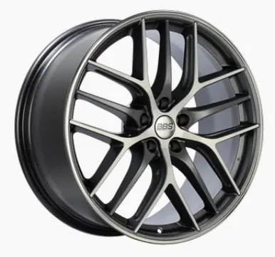 BBS CC-R 19x8.5 5x114.3 ET30 Satin Graphite Diamond Cut Polished Rim Protector Wheel -82mm PFS Req. - CC2102GRPK While Supplies Last