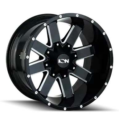 ION 141 20x12 / 8x165.1 BP / -44mm Offset / 130.8mm Hub Gloss Black Milled Wheel - 141-2281M Seasonal Sale
