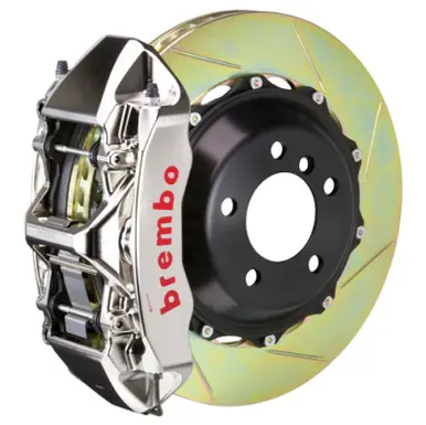 Brembo 12-14 328i Exc xDrive/M-Sport Brakes Fr GTR BBK 6Pis Billet 355x32 2pc Rtr Slot Type1-Nickel - 1M2.8049AR Free Shipping