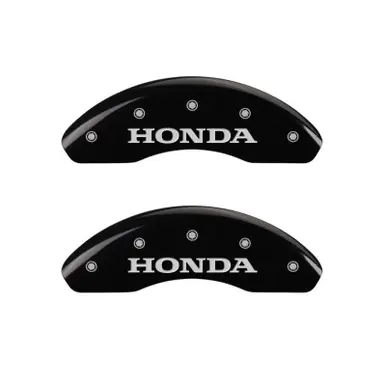 Trusted Brand MGP 4 Caliper Covers Engraved Front Honda Engraved Rear H Logo Black finish silver ch - 20103SHOHBK