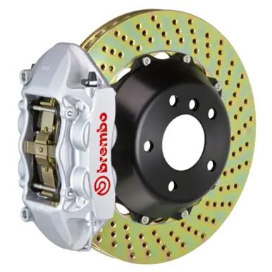 Warranty Included Brembo 08-12 Quattroporte Rear GT BBK 4 Piston Cast 380x28 2pc Rotor Drilled-Silver - 2P1.9023A3