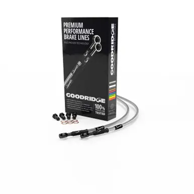 Sale Goodridge 15-23 Harley-Davidson FLTRX/FLTRXS/ST Black Front Brake Line w/Clear Fitting - HD0132-1FB-CL
