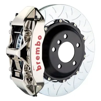 Bargain Brembo 04-11 612 Scaglietti Front GTR BBK 6 Piston Billet 380x34 2pc Rotor Slotted Type3- Nickel - 1N3.9021AR
