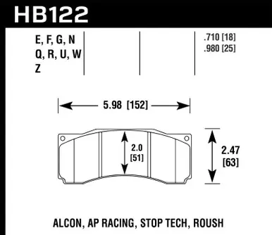 Hawk DTC-80 AP Racing Alcon Race Brake Pads - HB122Q.710 Next Day Delivery